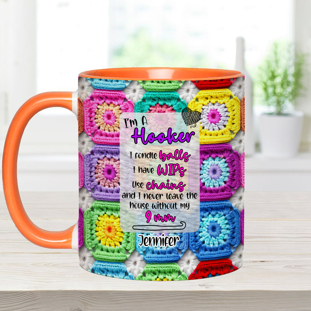 Geschenk für Häkelfans – Personalisierte Tasse mit Häkelmotiv