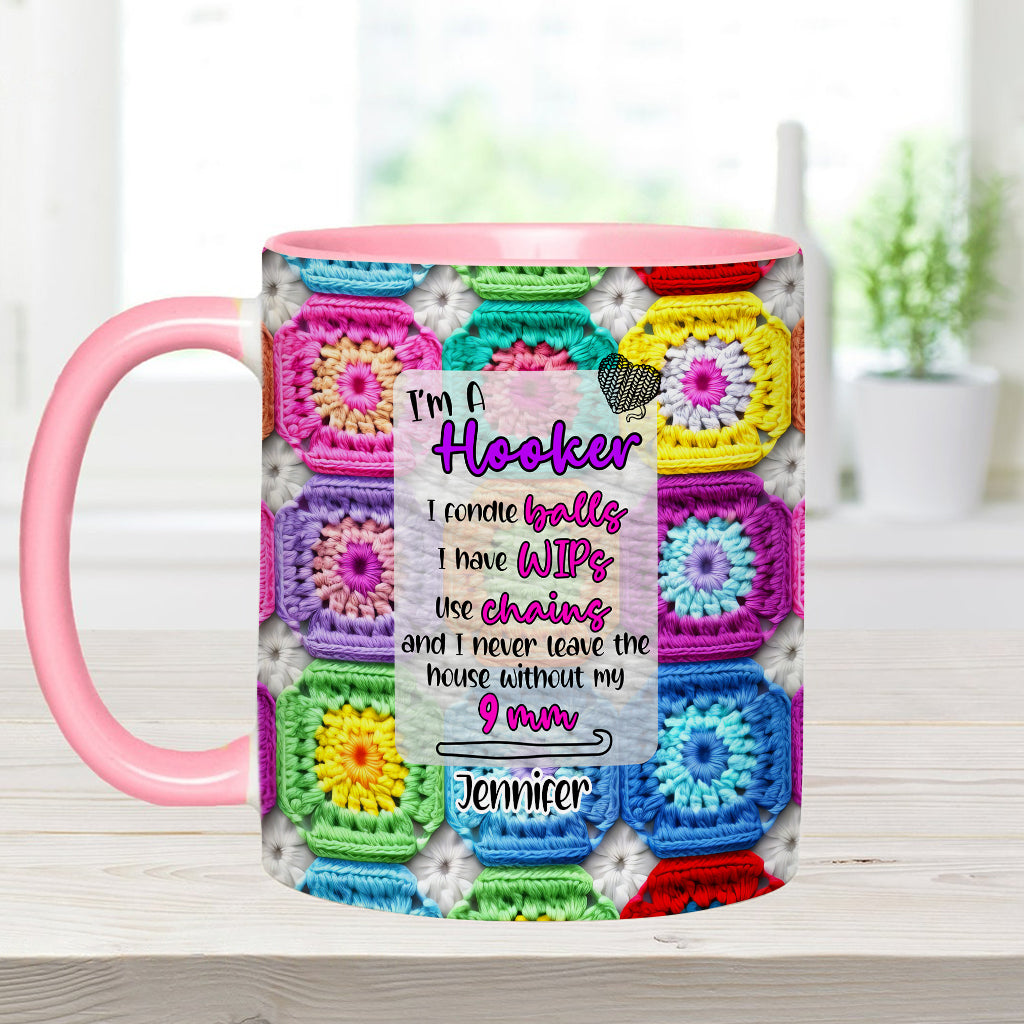 Geschenk für Häkelfans – Personalisierte Tasse mit Häkelmotiv