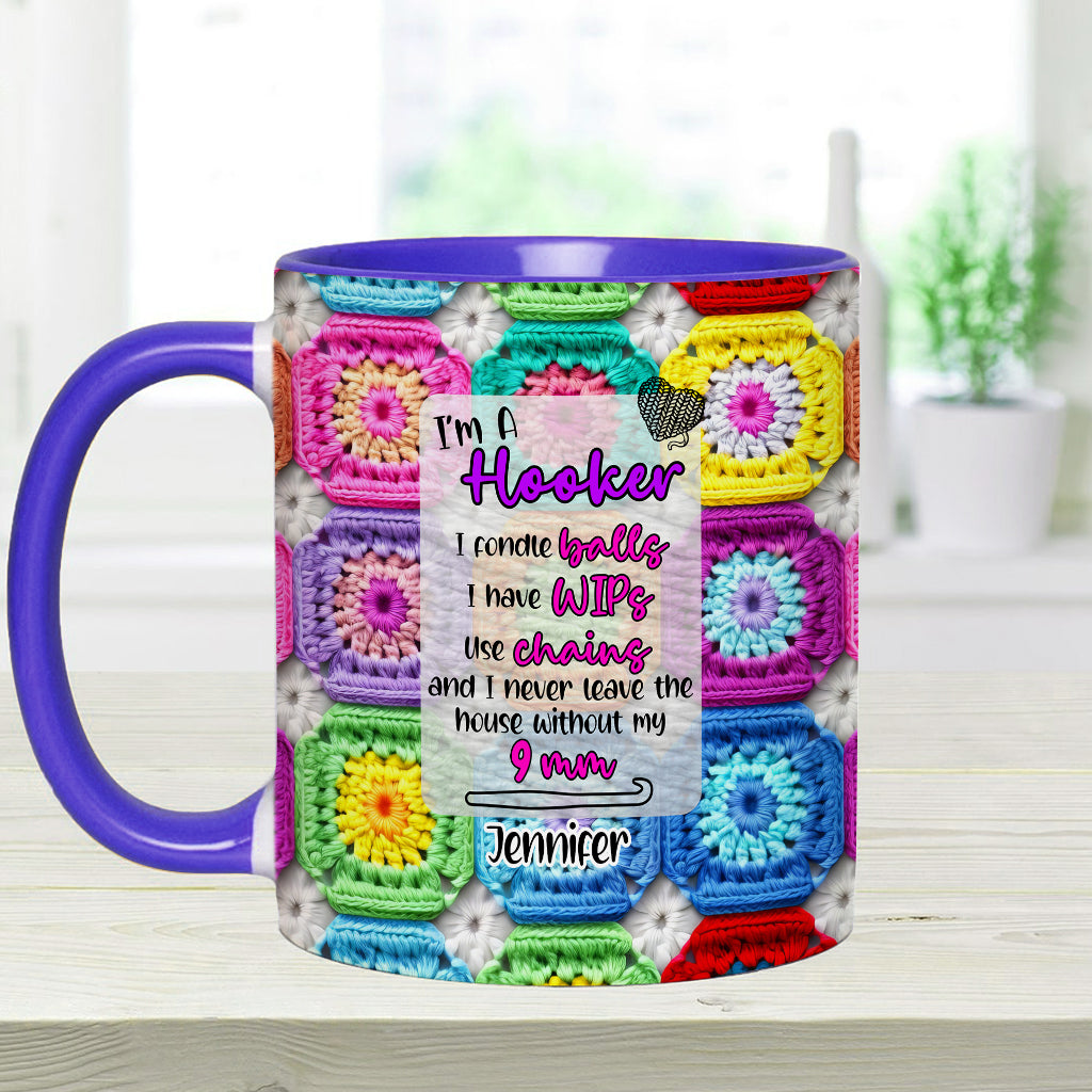 Geschenk für Häkelfans – Personalisierte Tasse mit Häkelmotiv