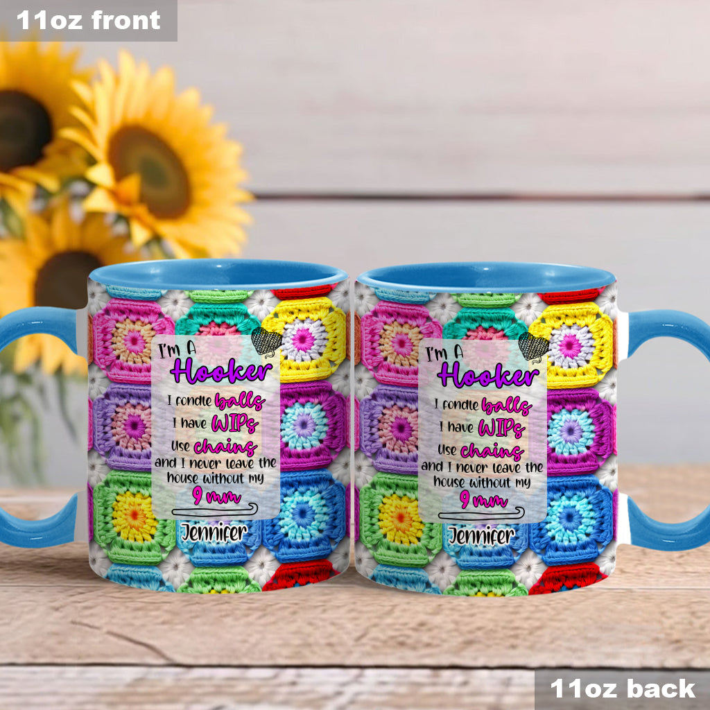 Geschenk für Häkelfans – Personalisierte Tasse mit Häkelmotiv