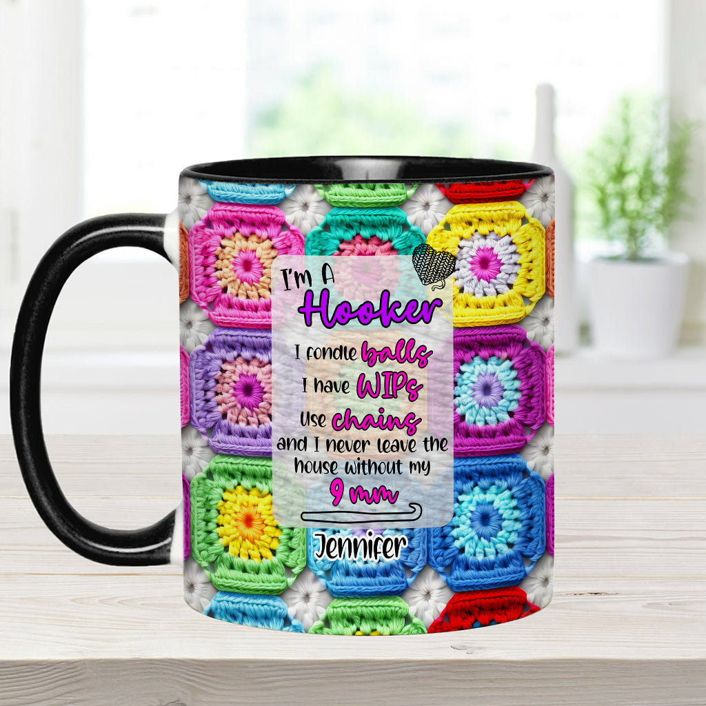 Geschenk für Häkelfans – Personalisierte Tasse mit Häkelmotiv