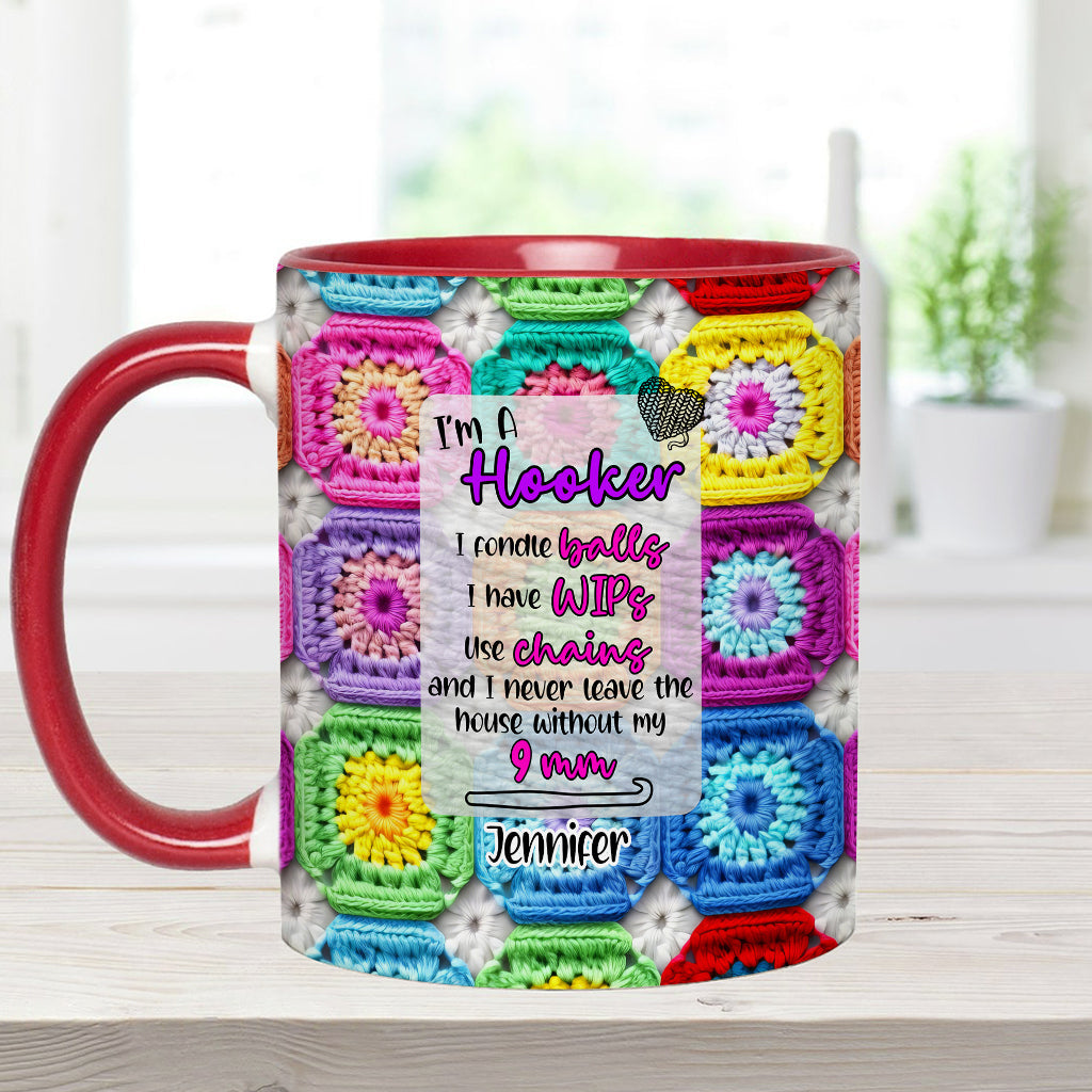 Geschenk für Häkelfans – Personalisierte Tasse mit Häkelmotiv