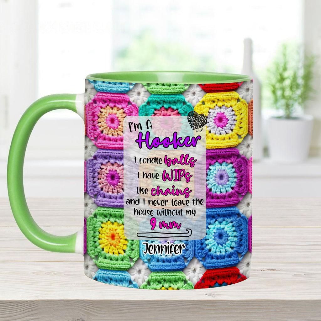 Geschenk für Häkelfans – Personalisierte Tasse mit Häkelmotiv