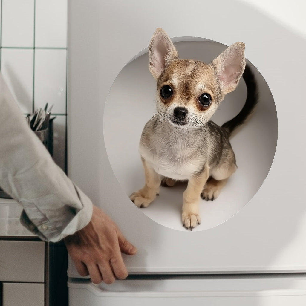 Your Dog Peeking Out Funny - Personalized Dog Decal Full