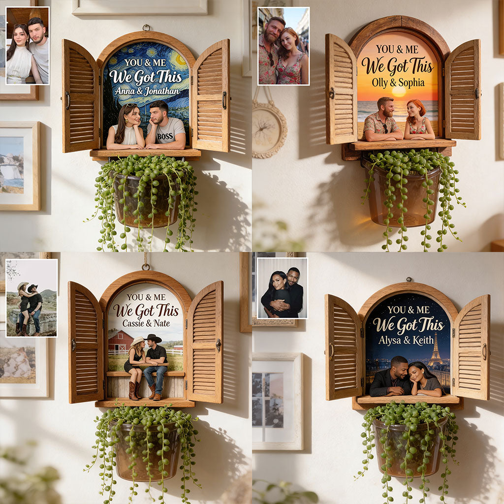 Fenster von uns, du & ich - Personalisierter Wand-Multi-Halter für Paare