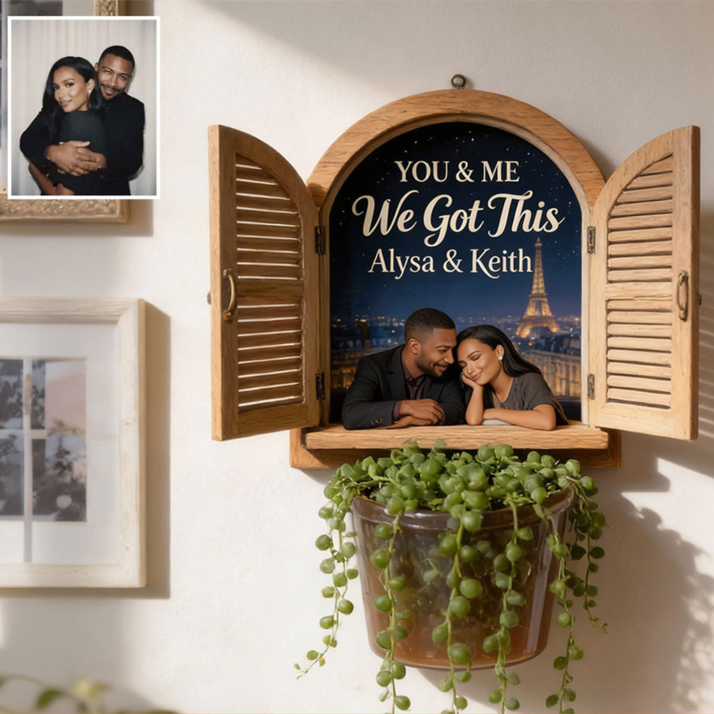 Fenster von uns, du & ich - Personalisierter Wand-Multi-Halter für Paare