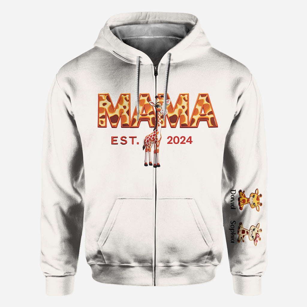 Mama Giraffe – Personalisiertes Mutter-Shirt