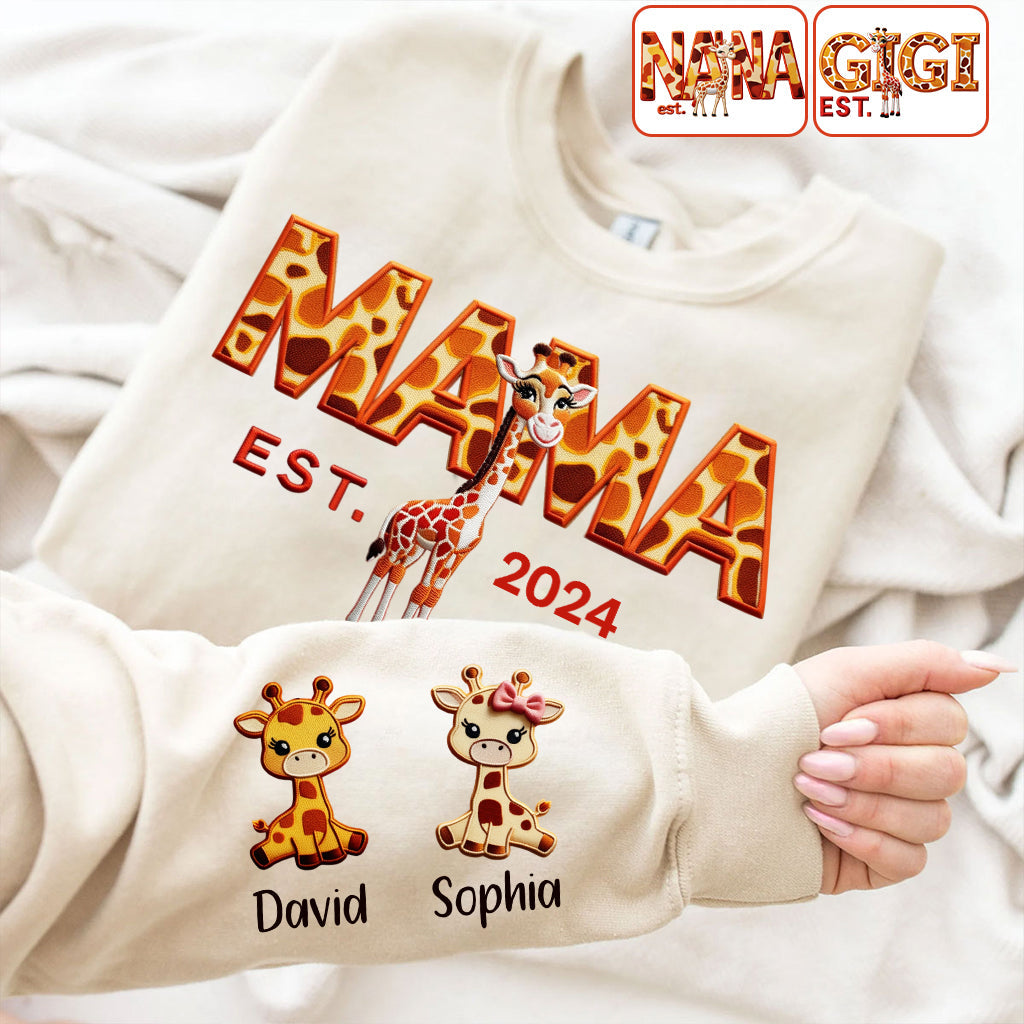 Mama Giraffe – Personalisiertes Mutter-Shirt
