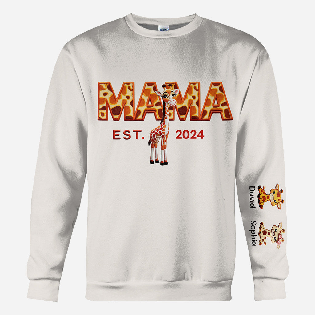 Mama Giraffe – Personalisiertes Mutter-Shirt