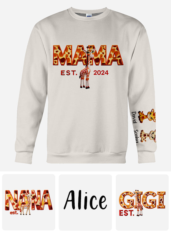 Mama Giraffe – Personalisiertes Mutter-Shirt