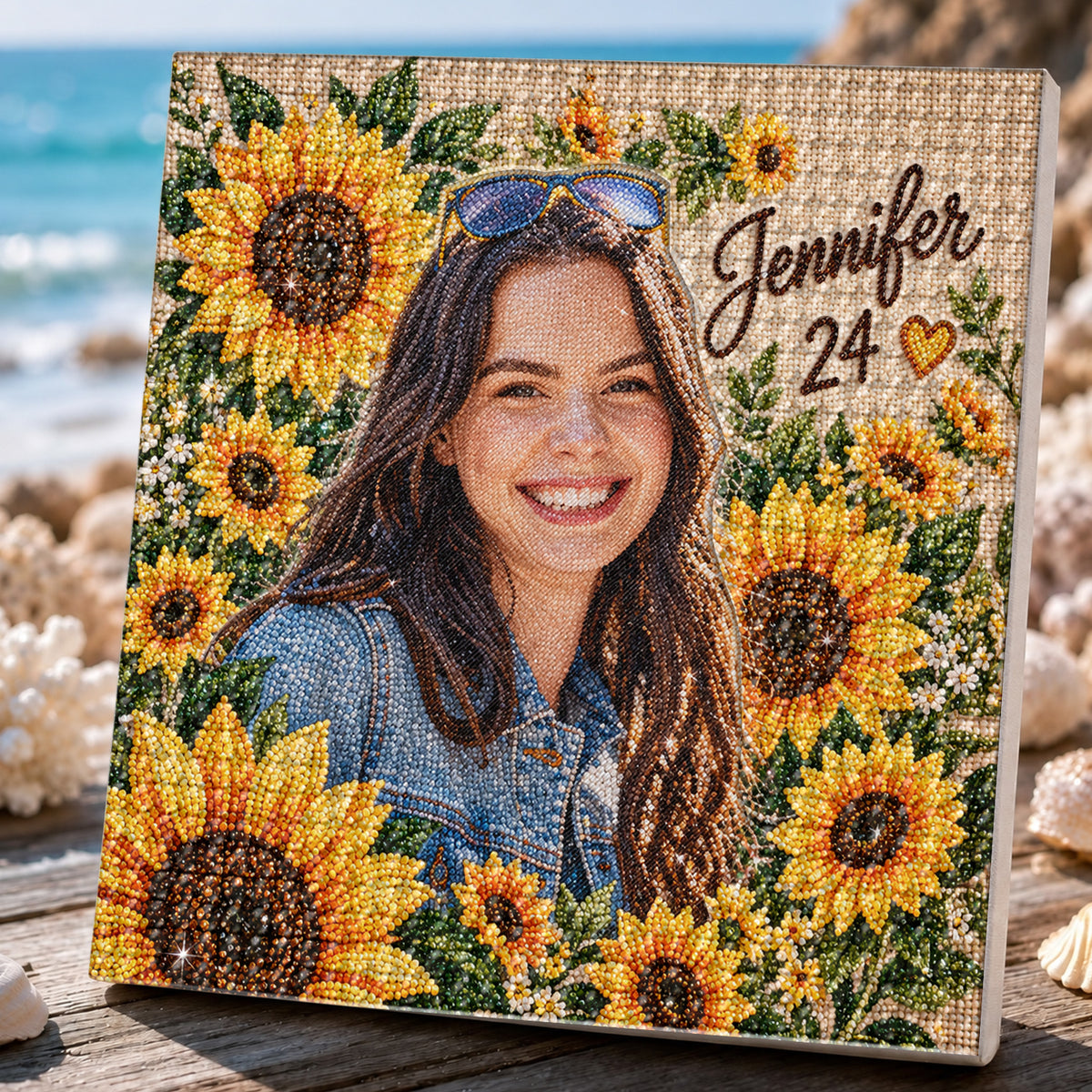Blumen Kunst Geburtstagsgeschenk - Personalisierbares Diamantmalerei-Set