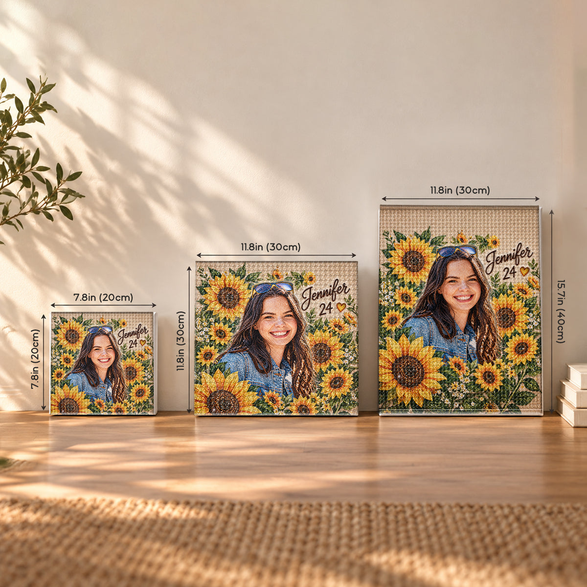 Blumen Kunst Geburtstagsgeschenk - Personalisierbares Diamantmalerei-Set