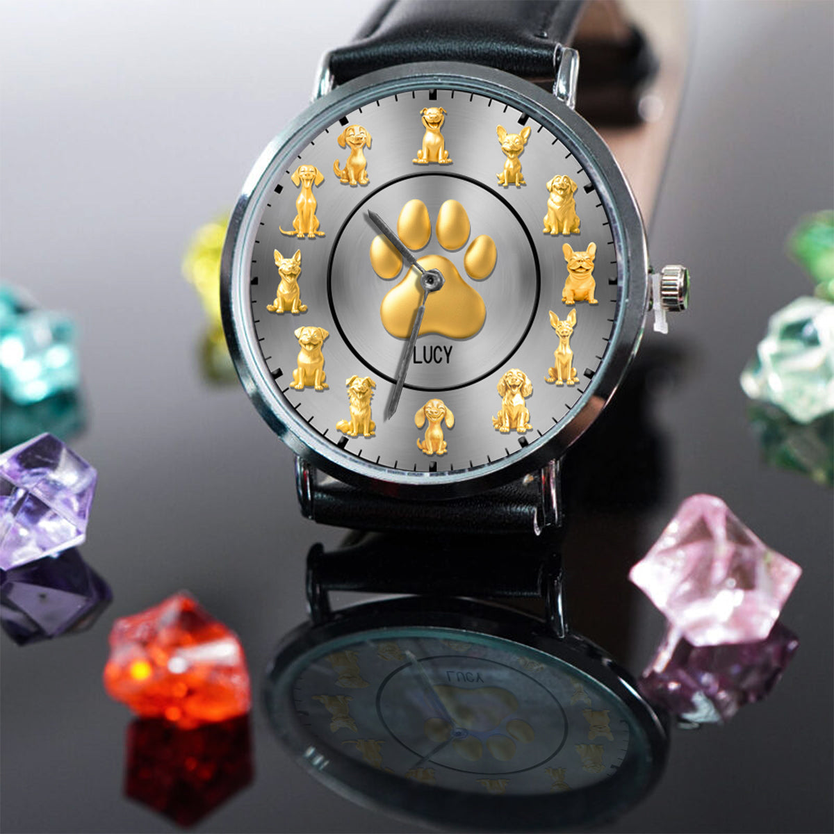 Ich liebe meine Hunde – personalisierte Hunde-Handuhr