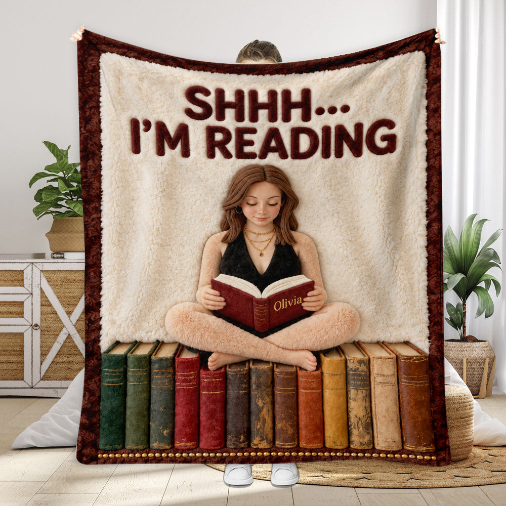 Shhh… I’m Reading - Personalized Book Blanket