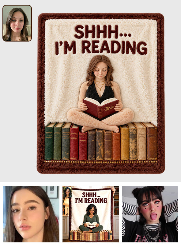 Shhh… I’m Reading - Personalized Book Blanket