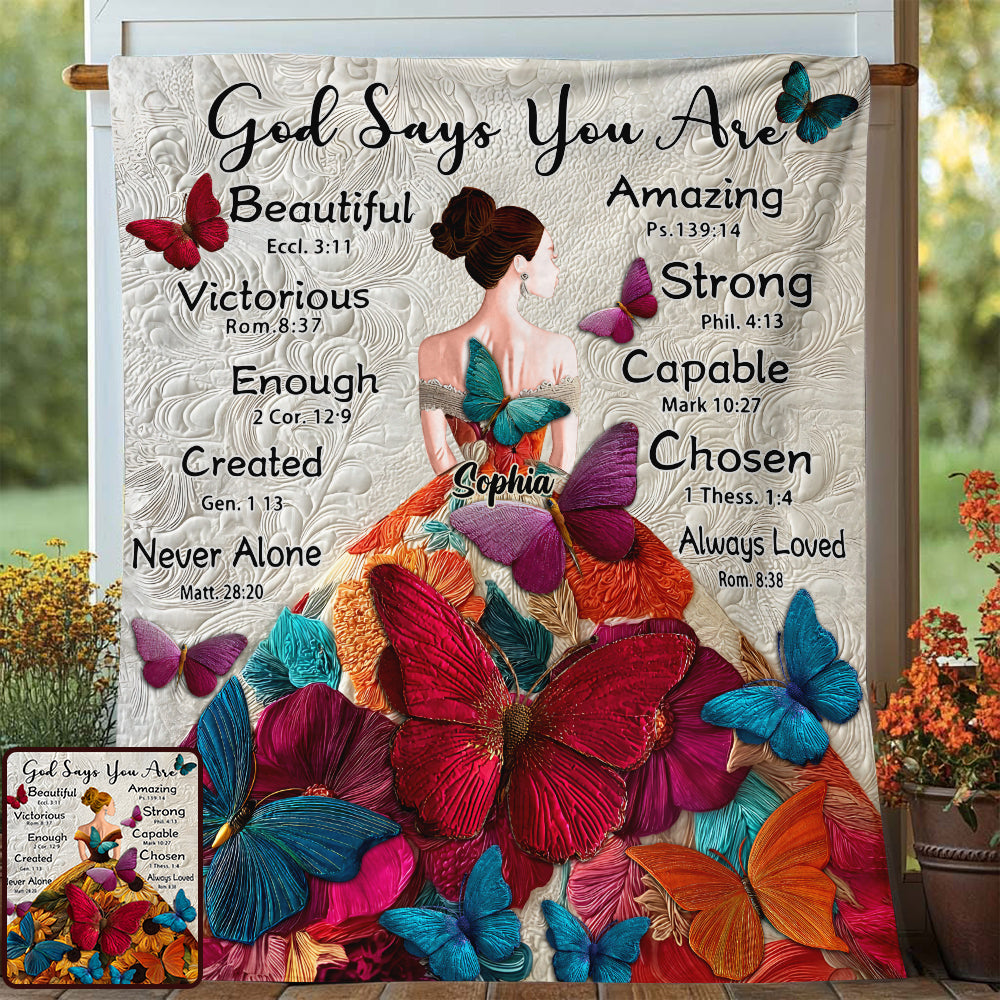 Gott sagt, du bist es – Personalisierte Schmetterlingsdecke