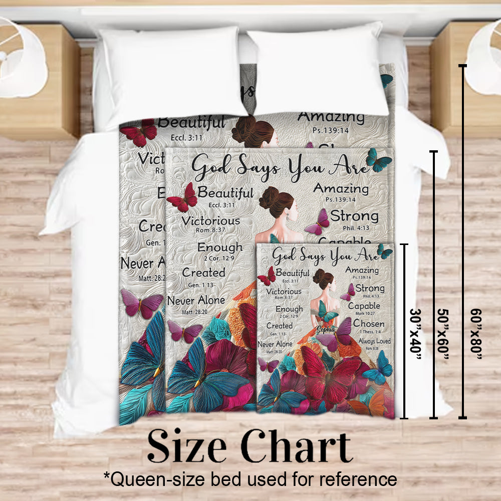 Gott sagt, du bist es – Personalisierte Schmetterlingsdecke