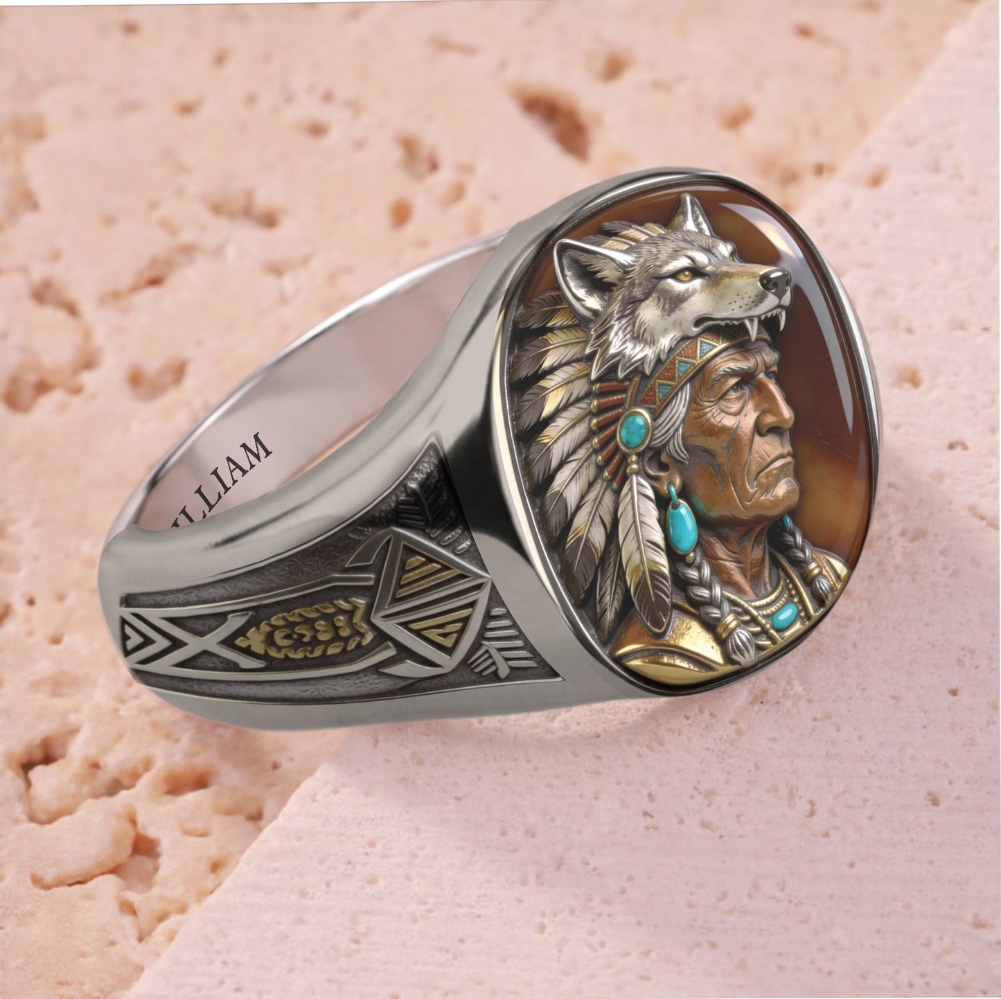 Indigener – Personalisierter Siegelring der amerikanischen Ureinwohner