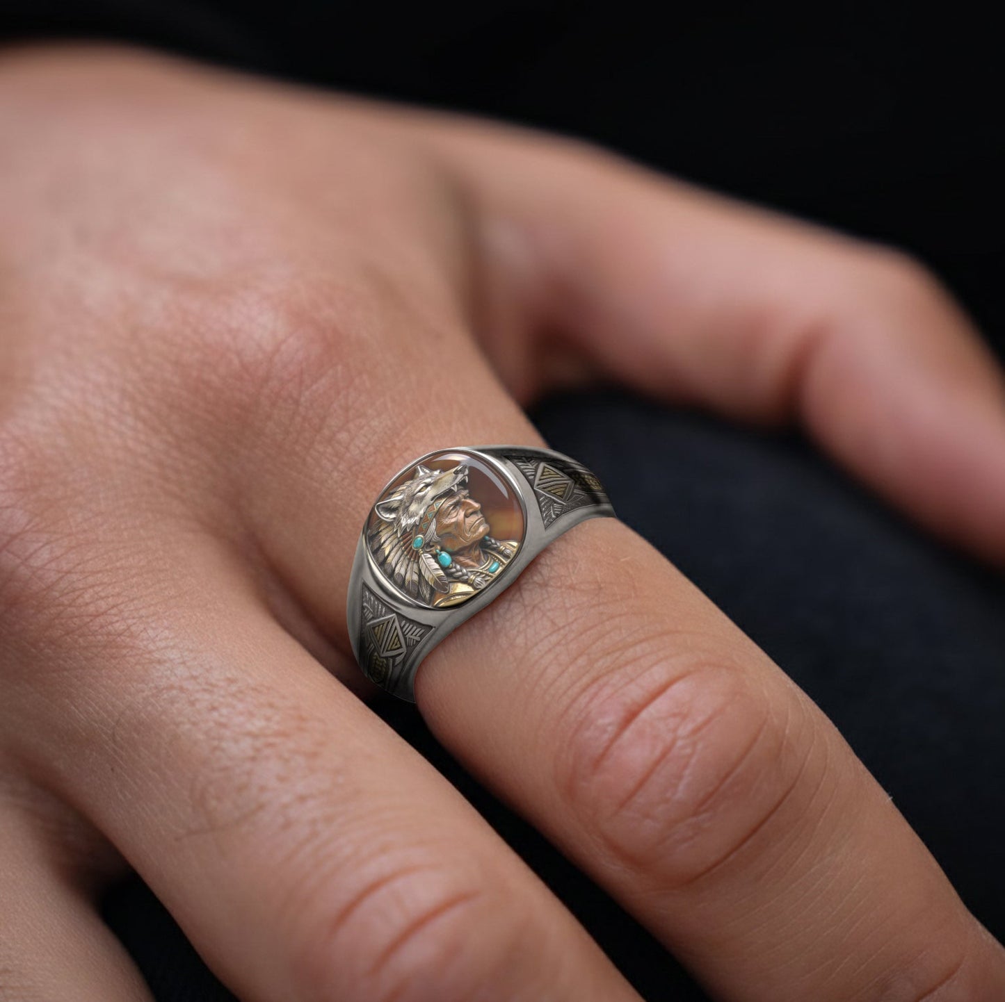 Indigener – Personalisierter Siegelring der amerikanischen Ureinwohner