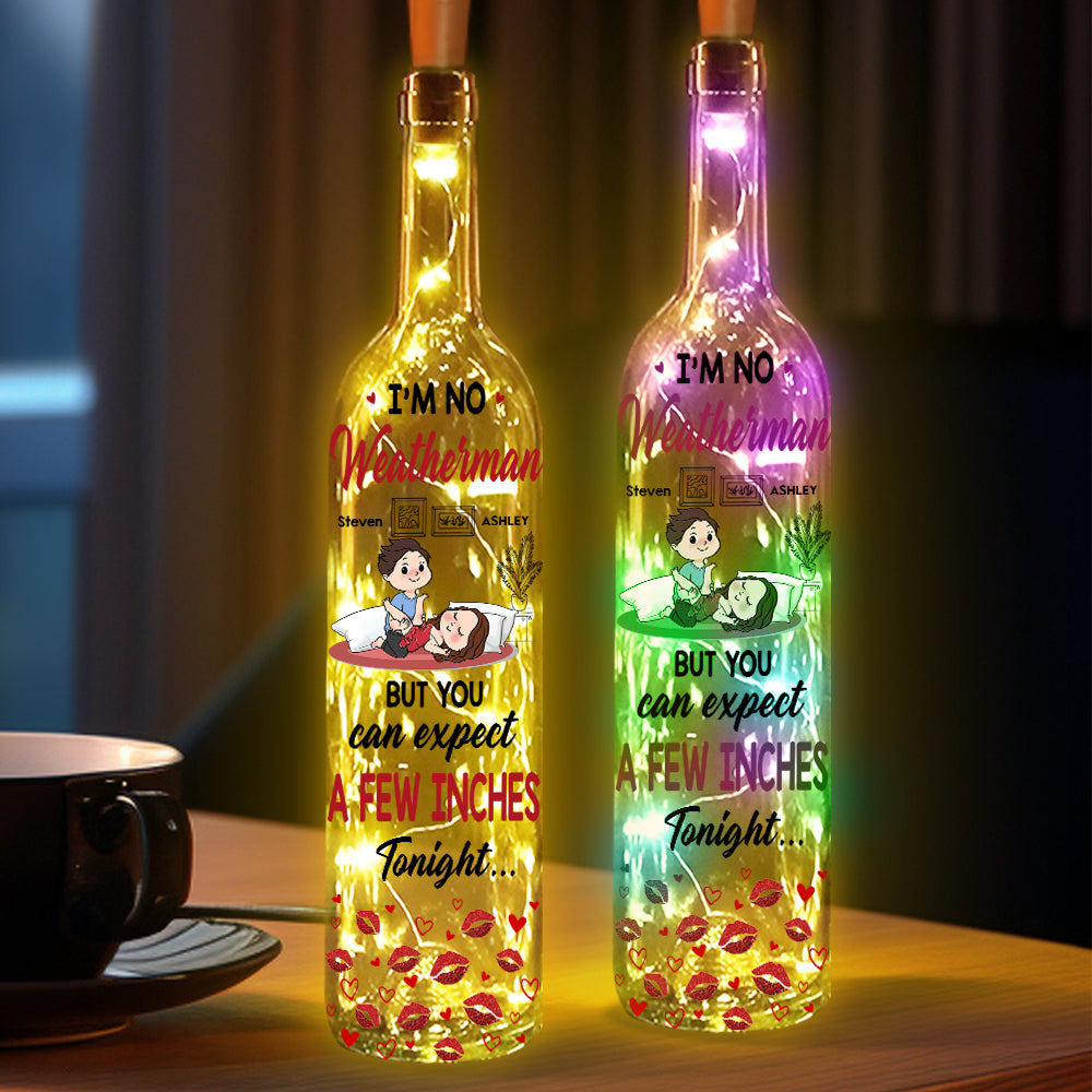 Ein paar Zentimeter – Personalisierte Weinflaschenlampe für Paare