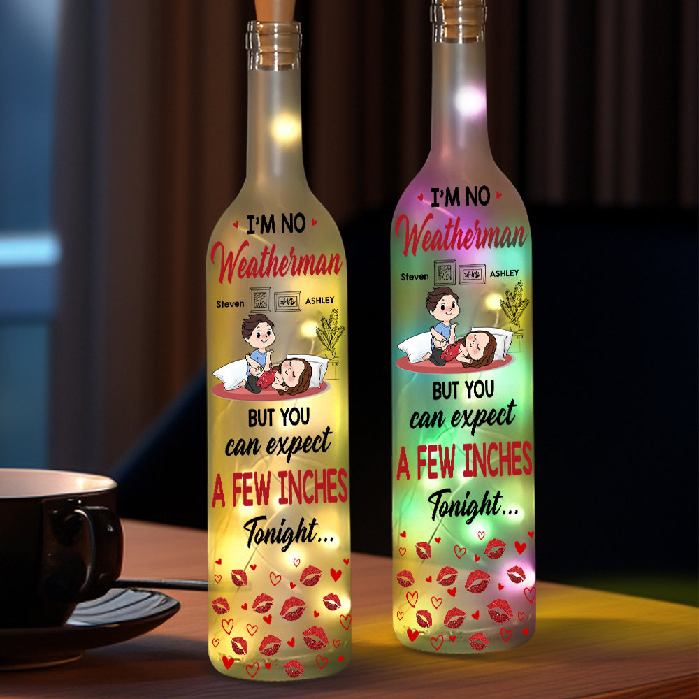 Ein paar Zentimeter – Personalisierte Weinflaschenlampe für Paare