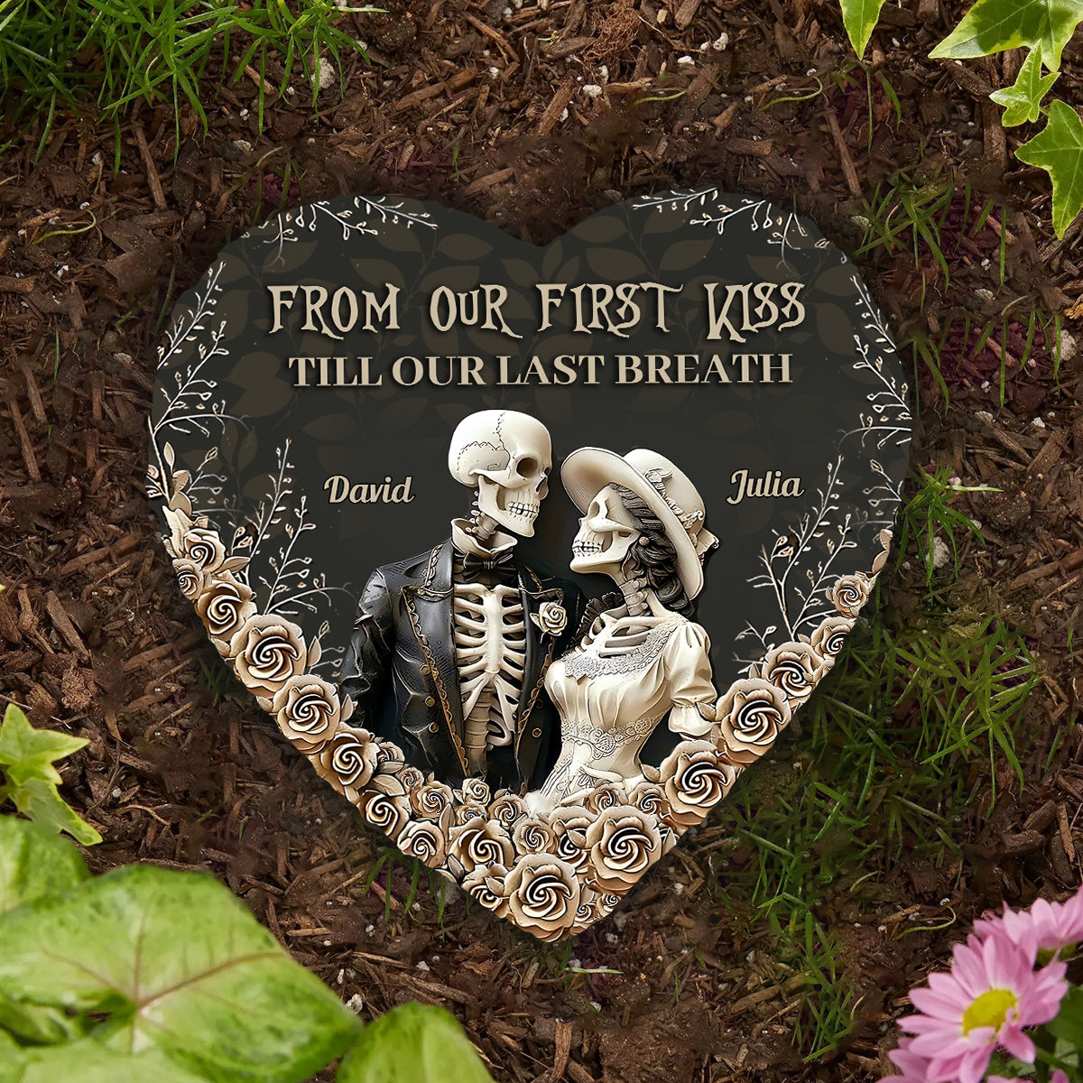 Ich sehe deine Narben – Personalisierter herzförmiger Stein für Paare