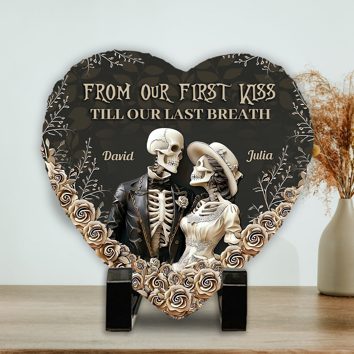 Ich sehe deine Narben – Personalisierter herzförmiger Stein für Paare