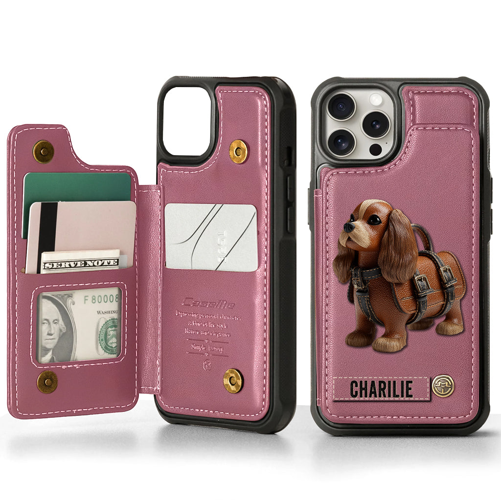 Cute Cavalier King Charles Spaniel - Personalized Dog Wallet Phone Case