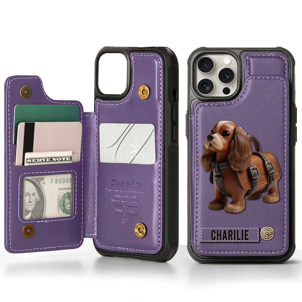 Cute Cavalier King Charles Spaniel - Personalized Dog Wallet Phone Case