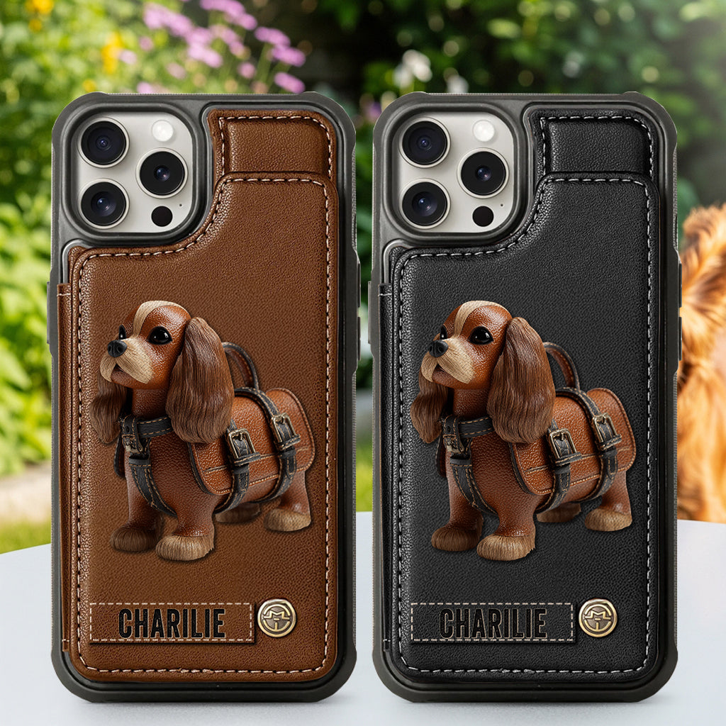 Cute Cavalier King Charles Spaniel - Personalized Dog Wallet Phone Case