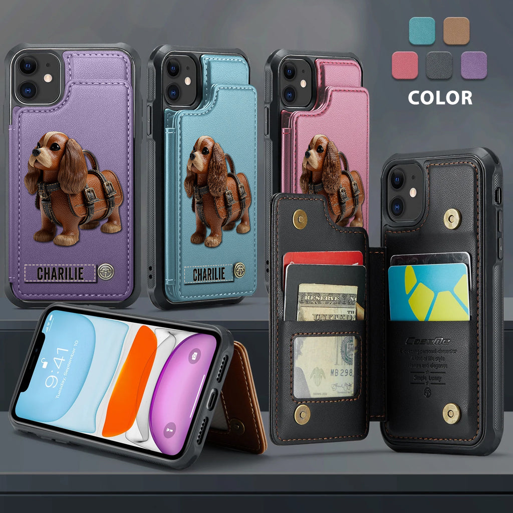 Cute Cavalier King Charles Spaniel - Personalized Dog Wallet Phone Case