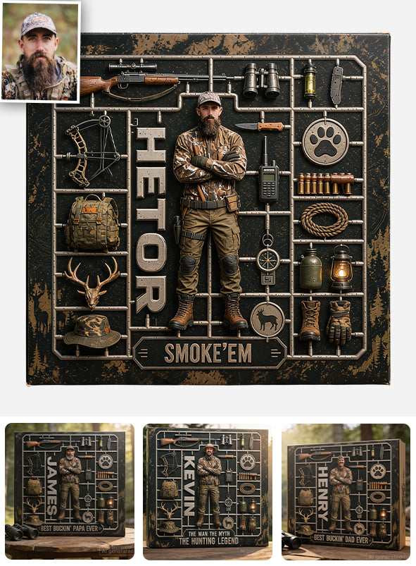 Jagd Papa - Personalisierte Jagd Acrylplakette in Sonderform