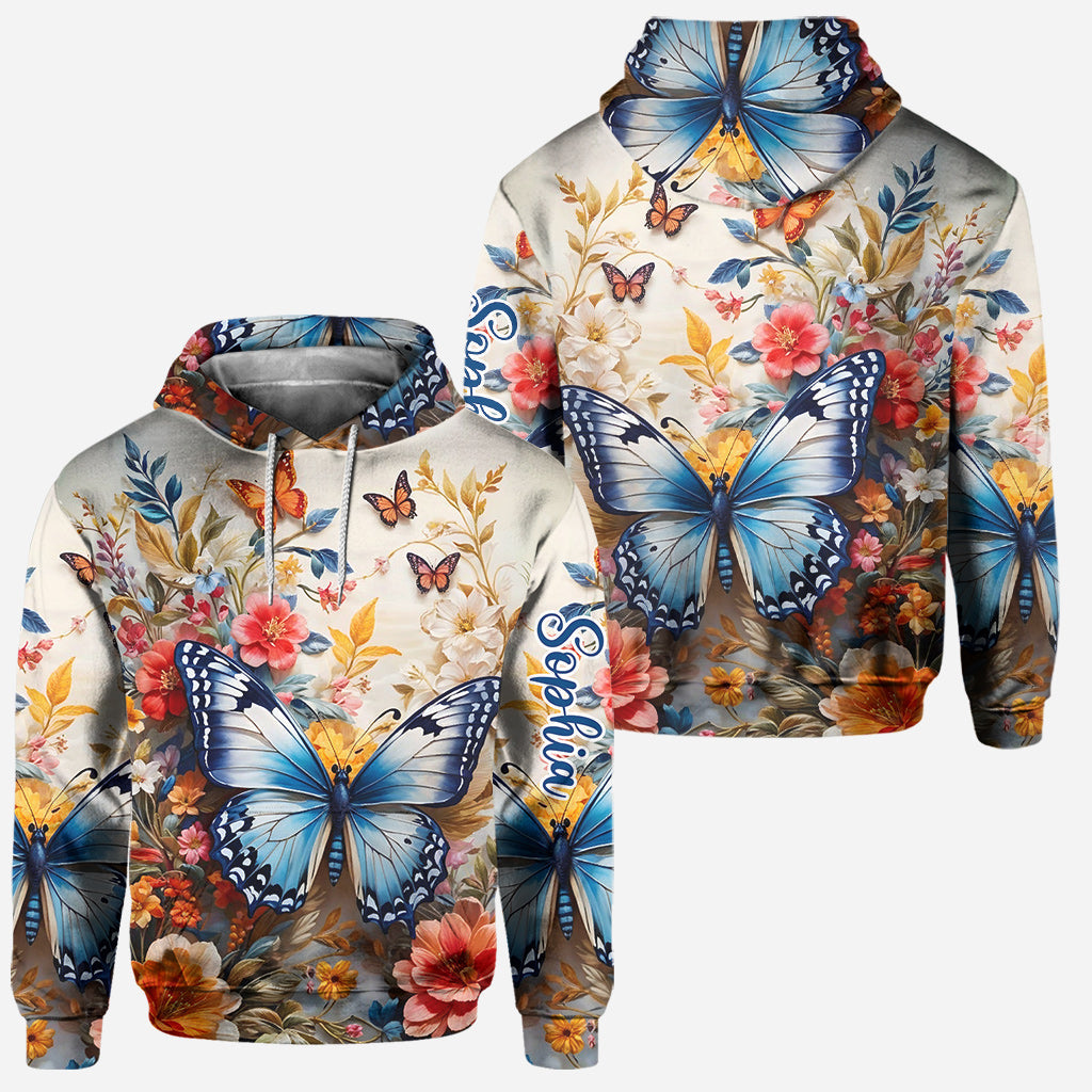 Bunter Schmetterling – Personalisierter Schmetterlings-Hoodie und Leggings