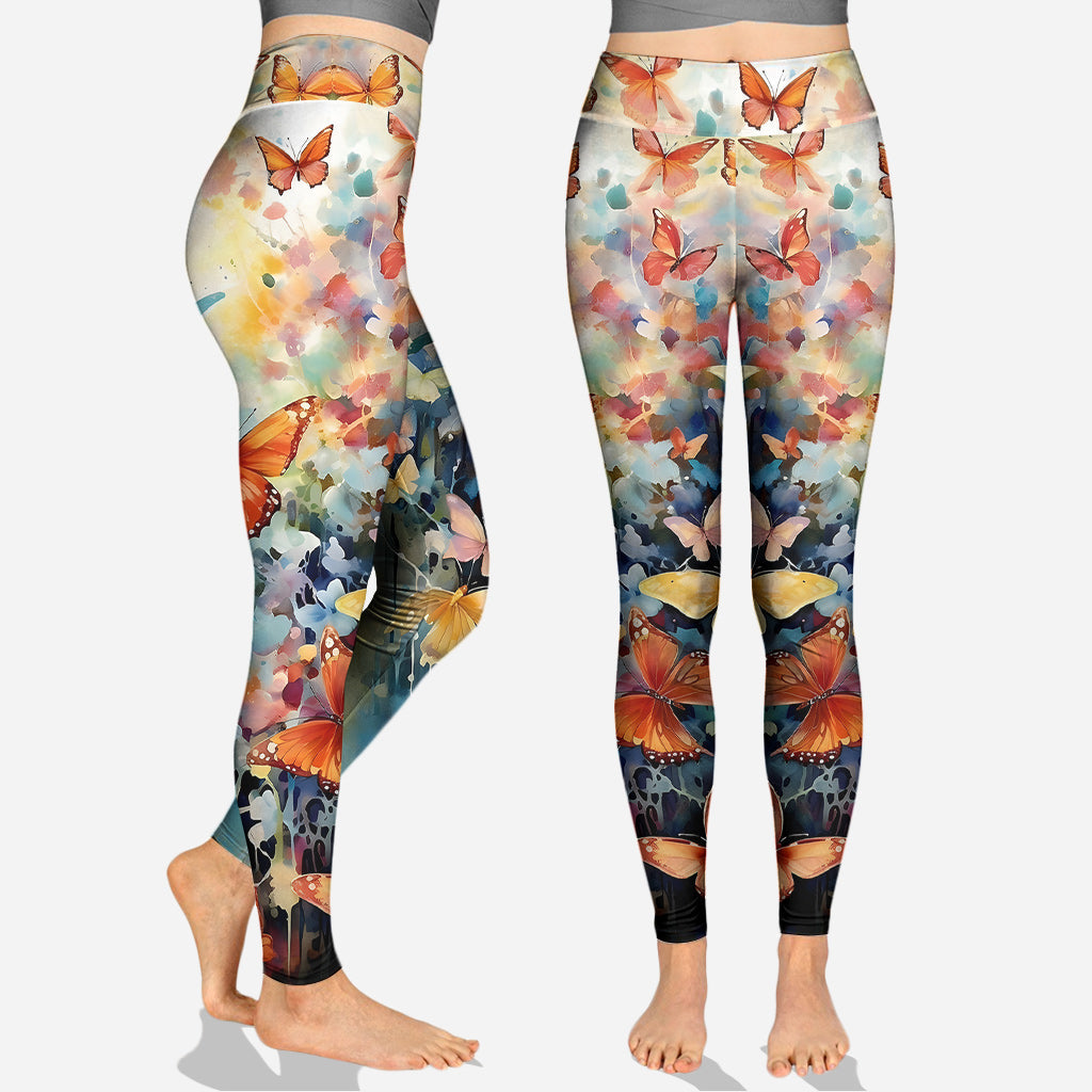 Bunter Schmetterling – Personalisierter Schmetterlings-Hoodie und Leggings