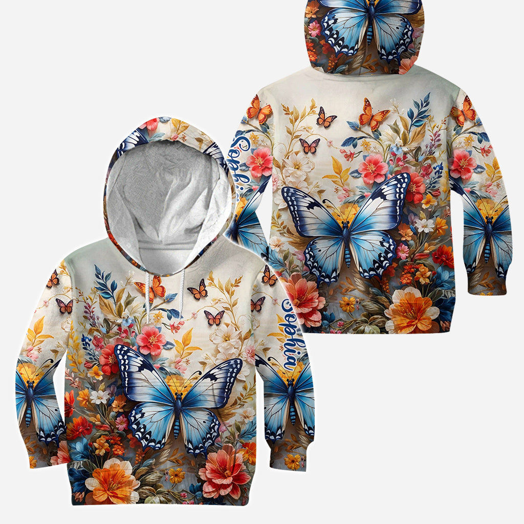 Bunter Schmetterling – Personalisierter Schmetterlings-Hoodie und Leggings