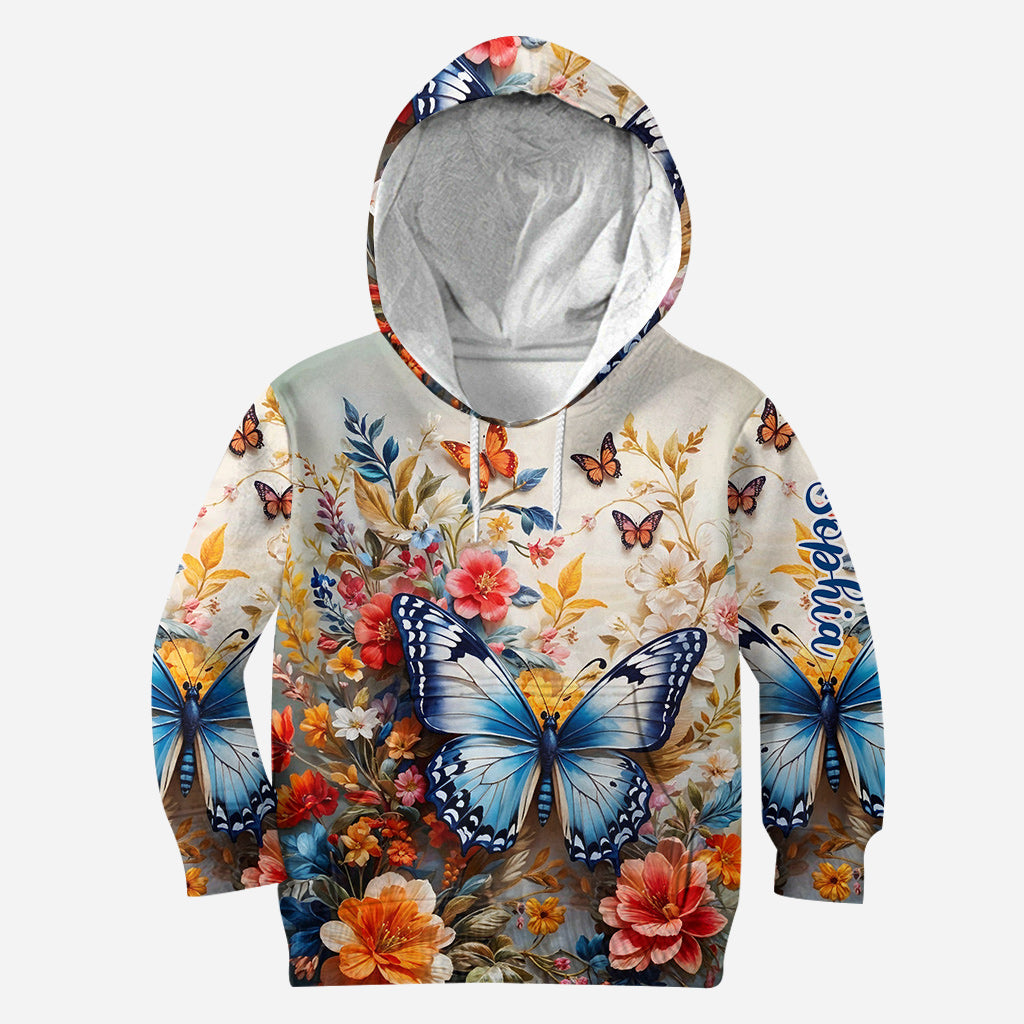 Bunter Schmetterling – Personalisierter Schmetterlings-Hoodie und Leggings