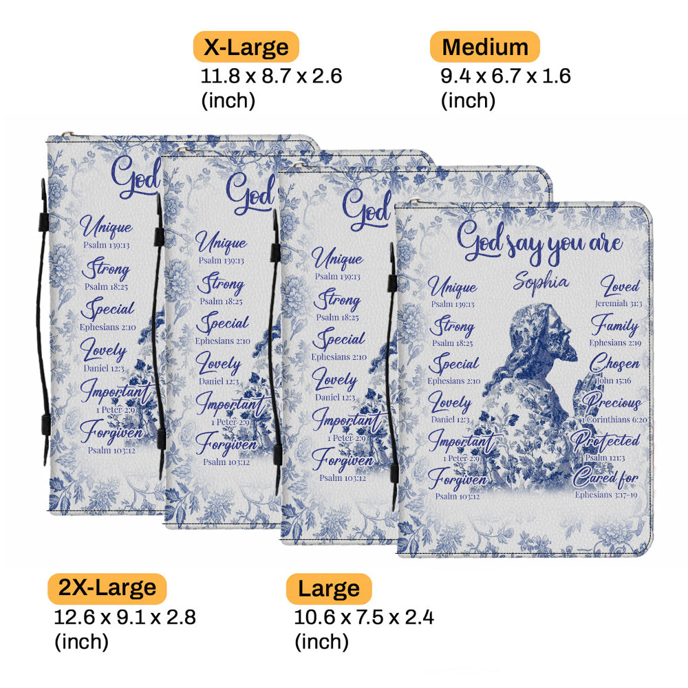 Gott sagt, du bist es – Personalisierte christliche Bibelhülle aus Leder