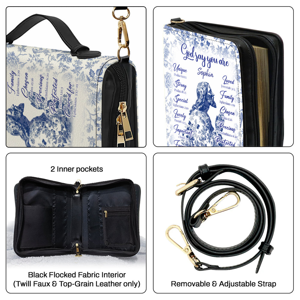 Gott sagt, du bist es – Personalisierte christliche Bibelhülle aus Leder