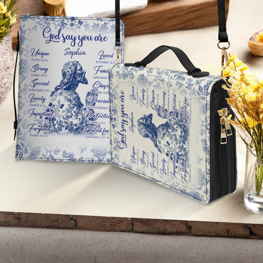 Gott sagt, du bist es – Personalisierte christliche Bibelhülle aus Leder