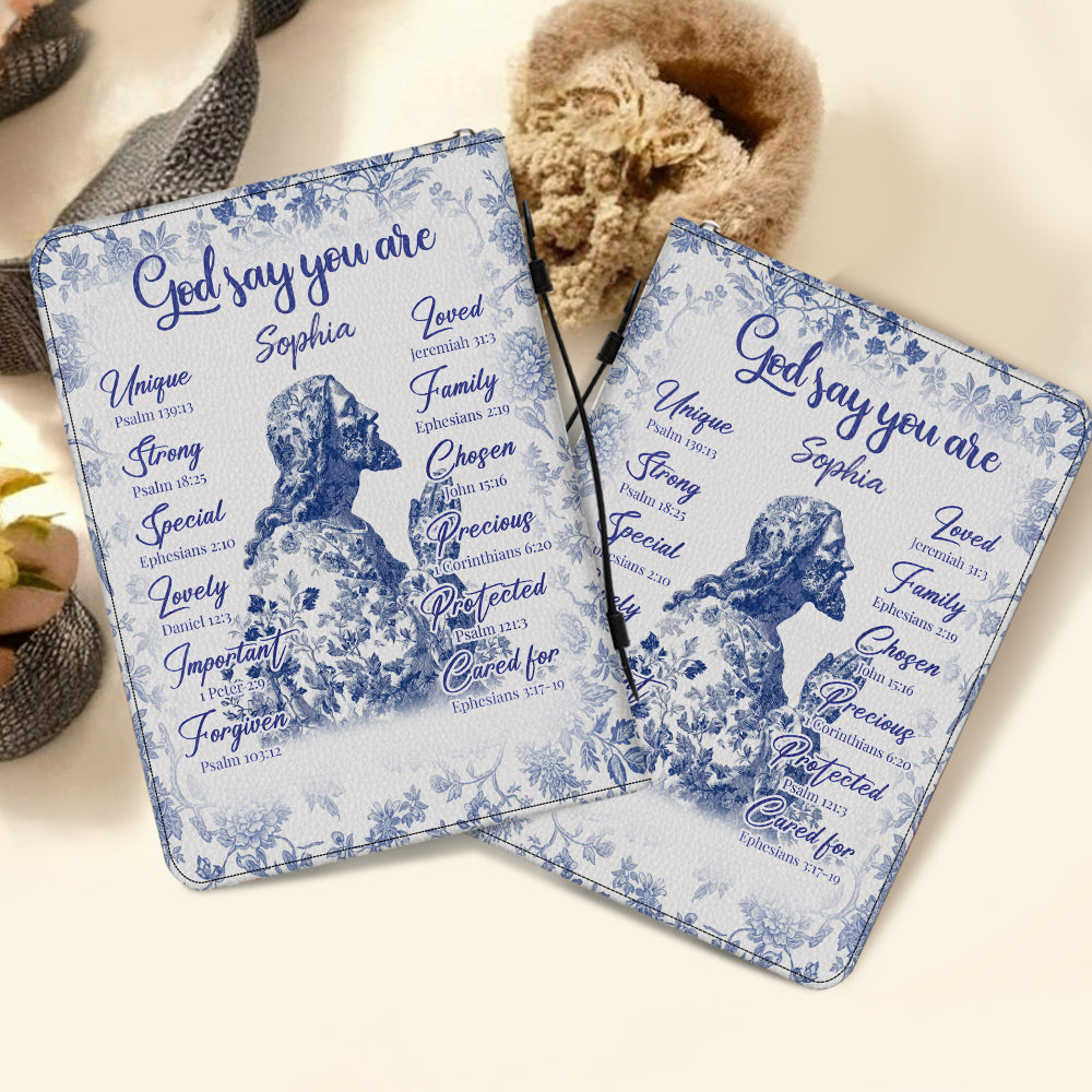 Gott sagt, du bist es – Personalisierte christliche Bibelhülle aus Leder