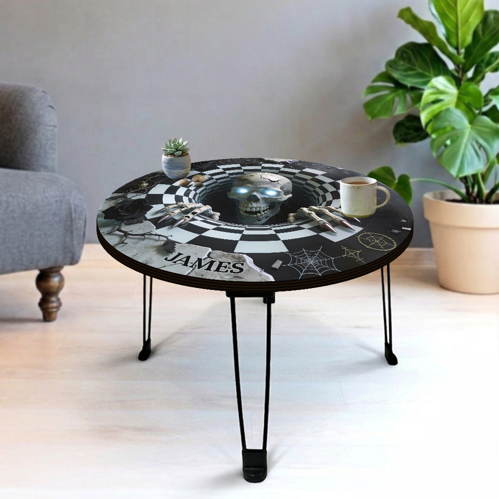 Hello There - Personalized Skull Table Custom Shape