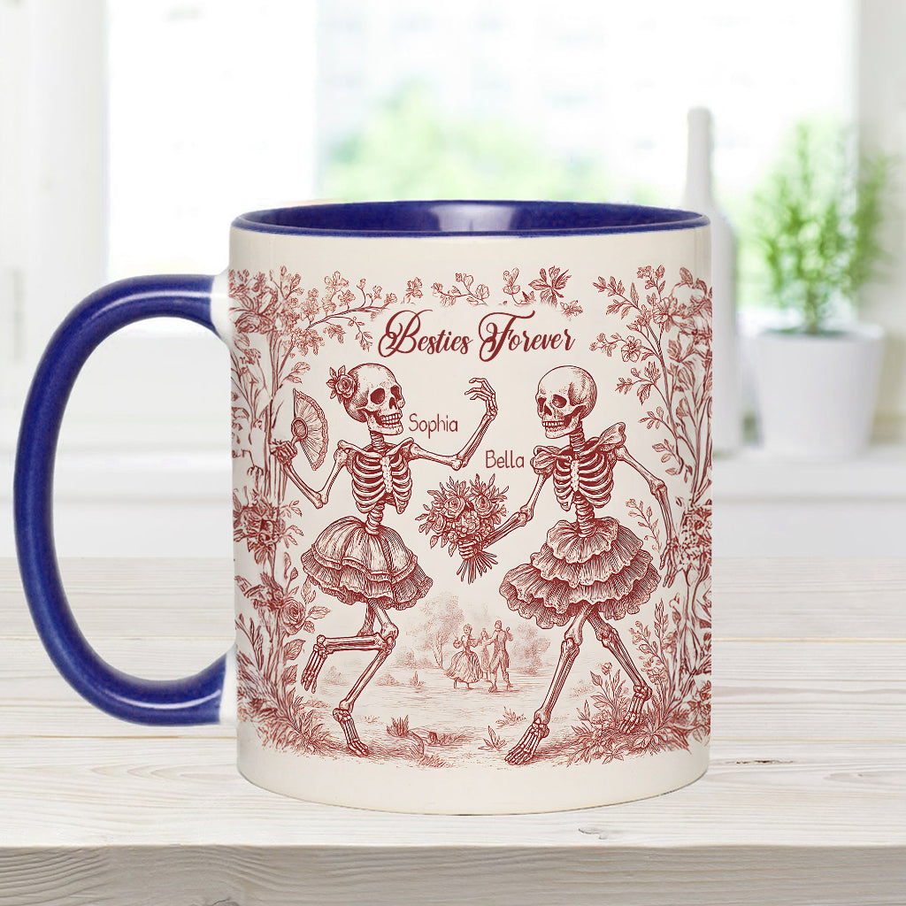 Bestie Forever Toile de Jouy – personalisierte Tasse mit Bestie-Akzent