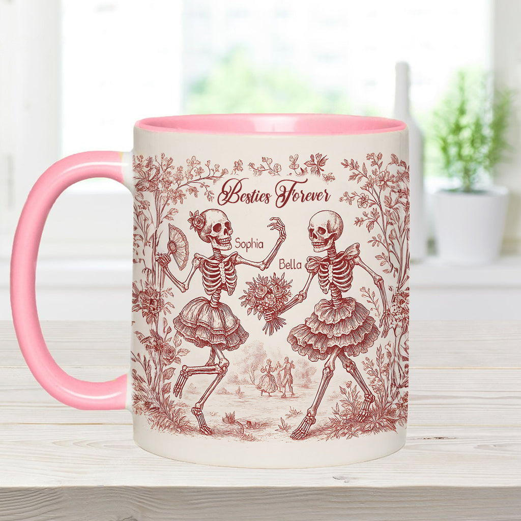 Bestie Forever Toile de Jouy – personalisierte Tasse mit Bestie-Akzent