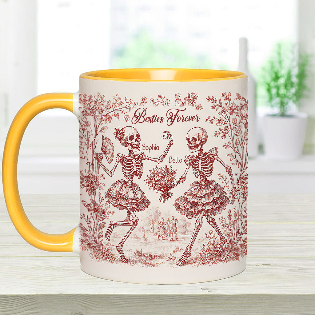 Bestie Forever Toile de Jouy – personalisierte Tasse mit Bestie-Akzent