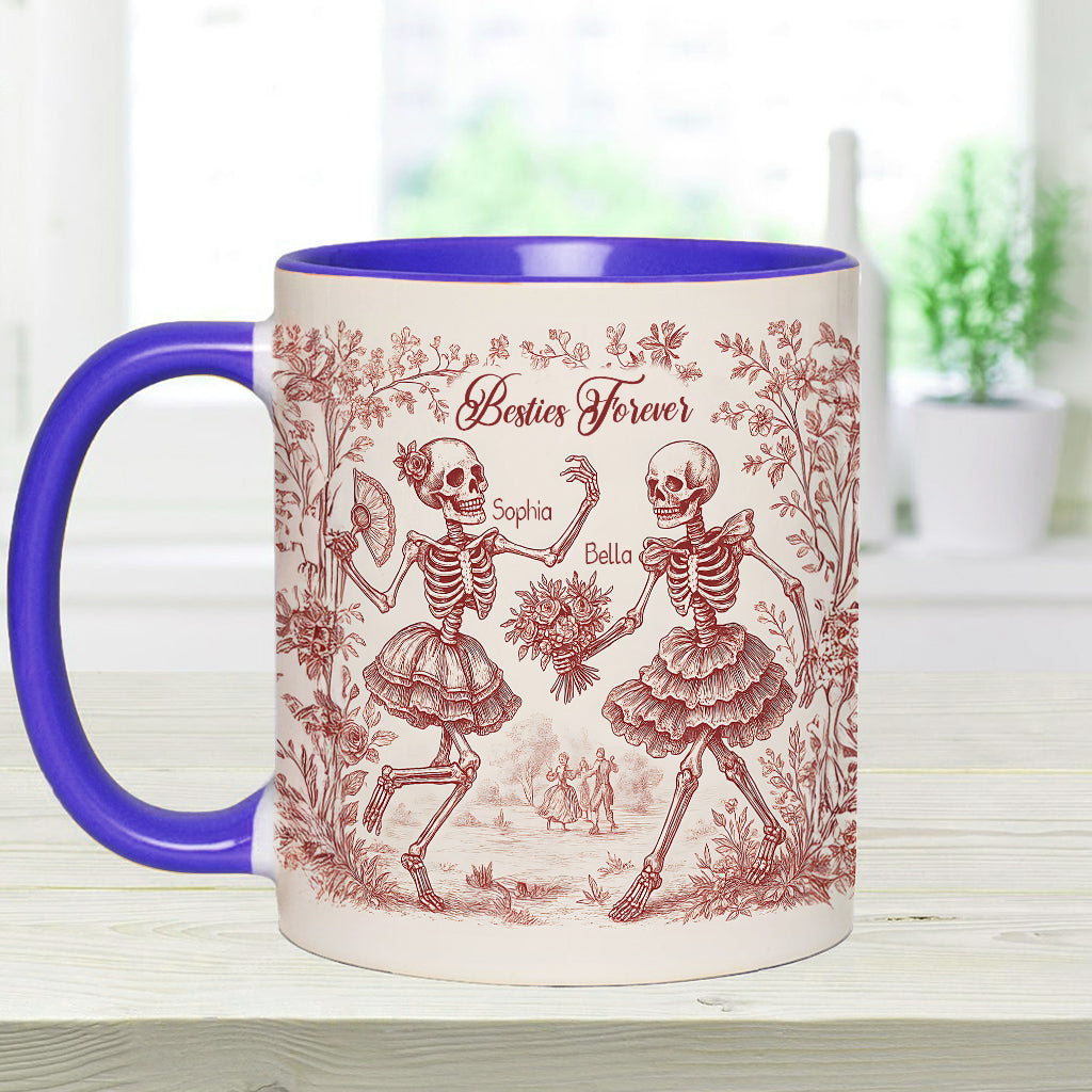 Bestie Forever Toile de Jouy – personalisierte Tasse mit Bestie-Akzent