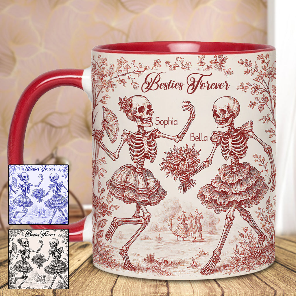 Bestie Forever Toile de Jouy – personalisierte Tasse mit Bestie-Akzent