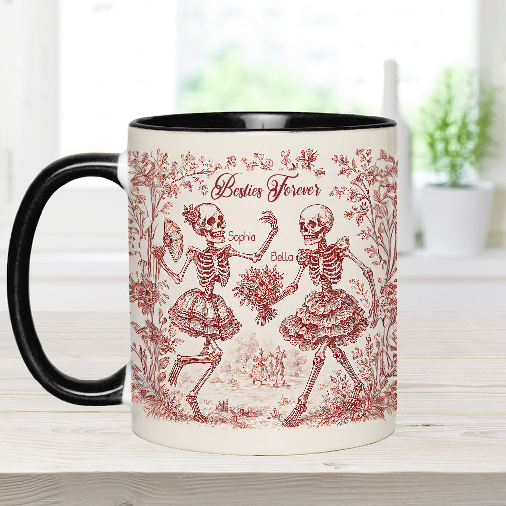 Bestie Forever Toile de Jouy – personalisierte Tasse mit Bestie-Akzent