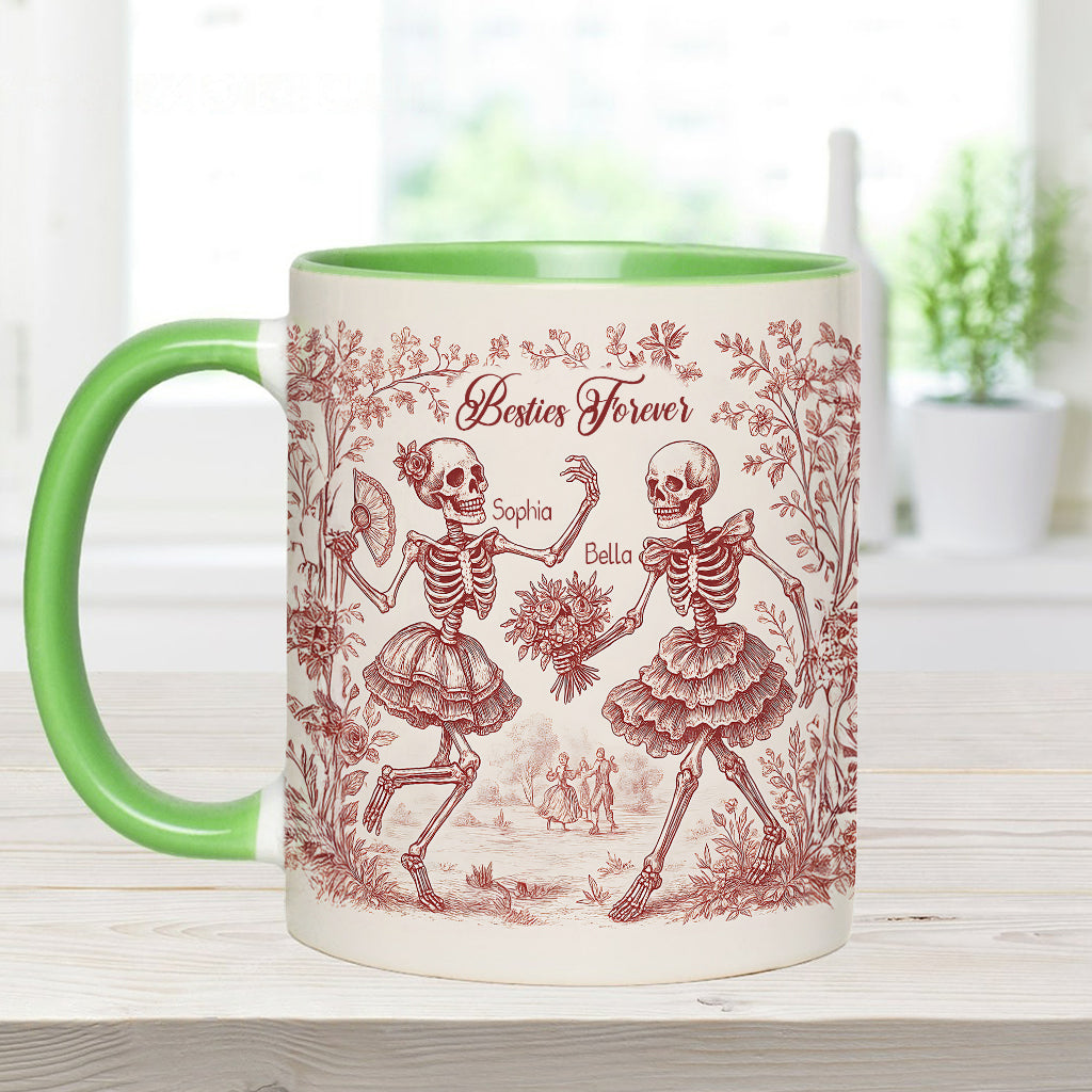 Bestie Forever Toile de Jouy – personalisierte Tasse mit Bestie-Akzent