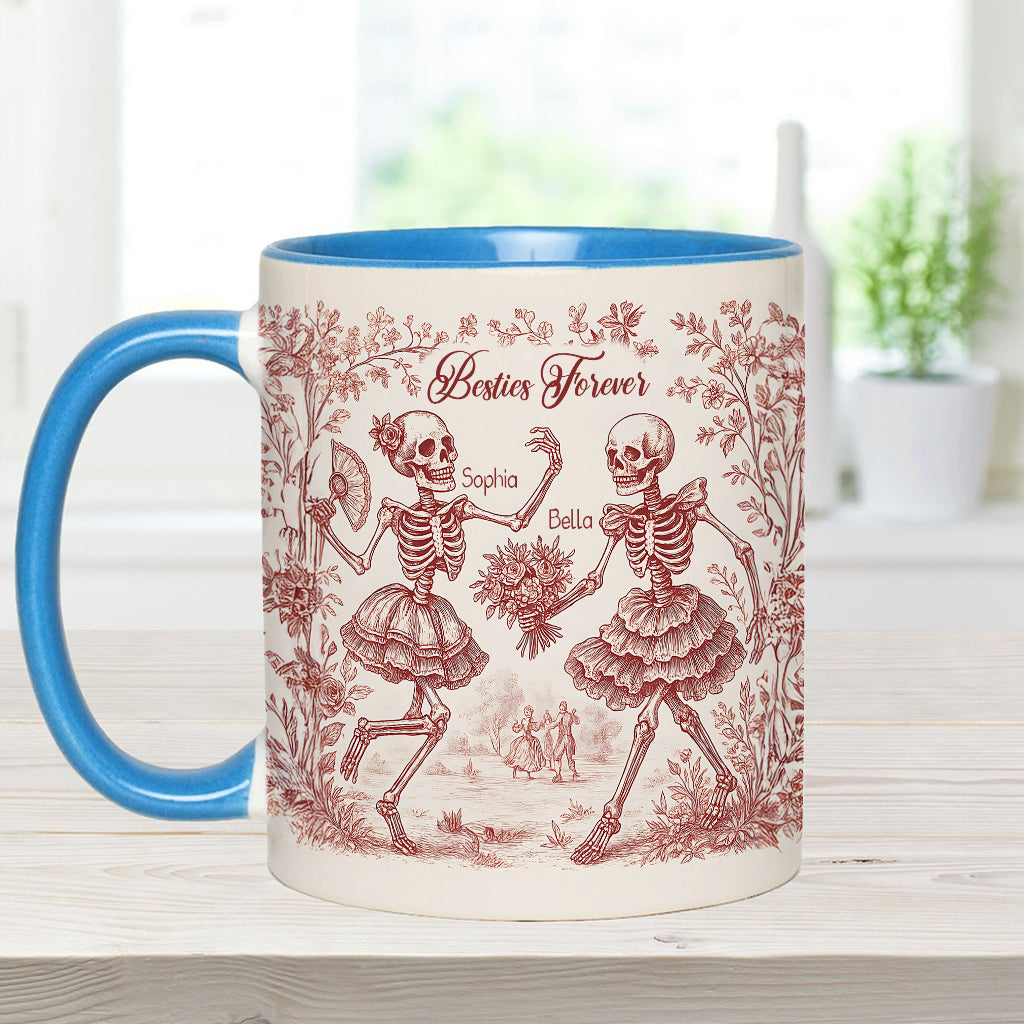 Bestie Forever Toile de Jouy – personalisierte Tasse mit Bestie-Akzent