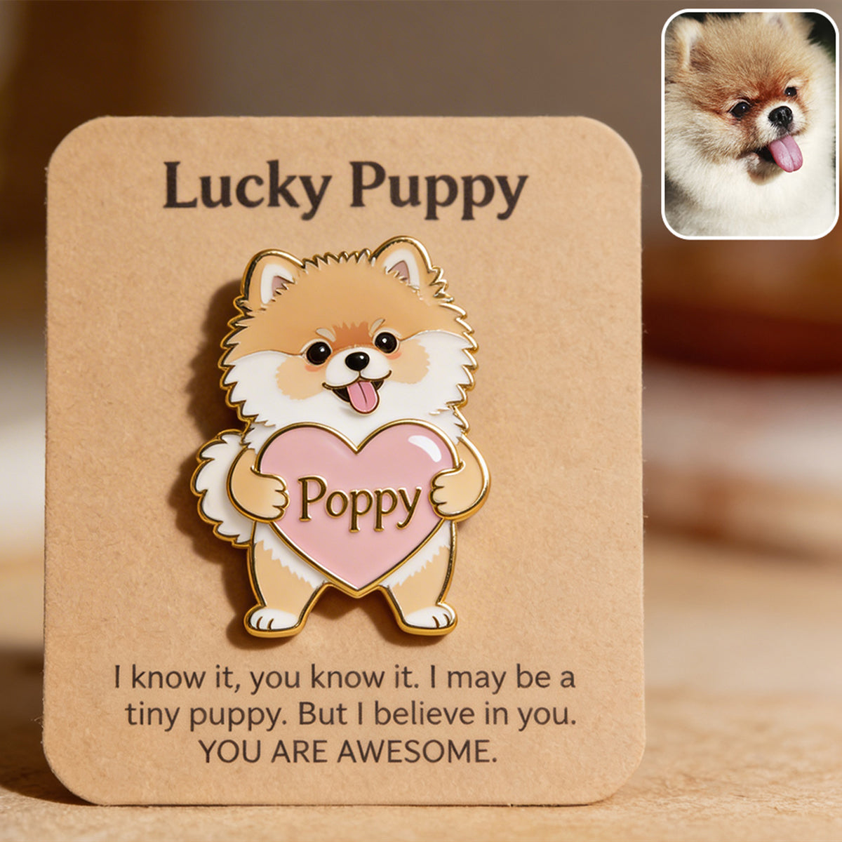 Lucky Puppy/ Kitty - Personalized Dog Pocket Hug Card